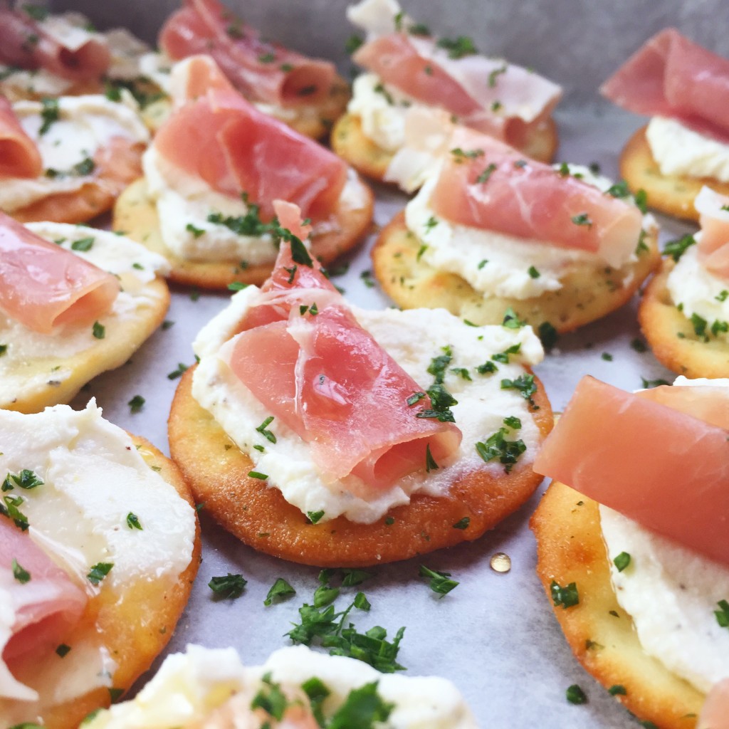 Ricotta and Prosciutto Cracker